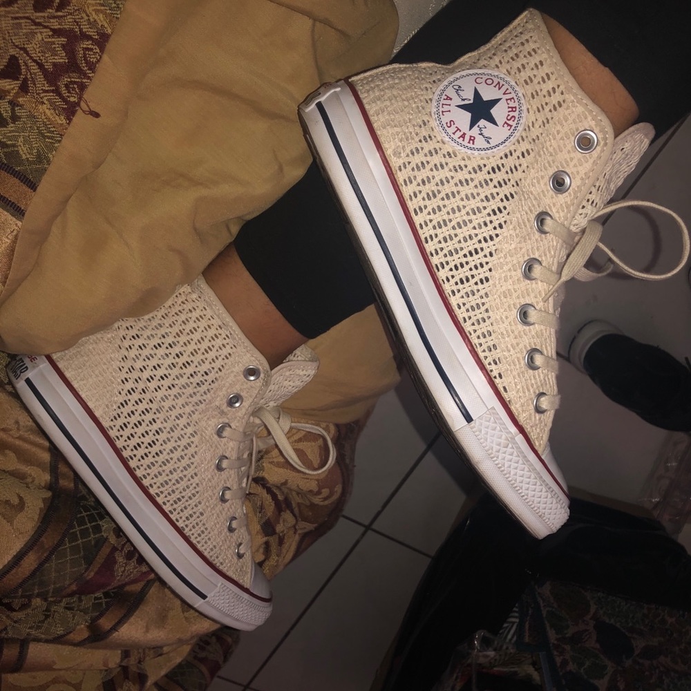 Beige mesh Converse *READ DESCRIPTION